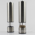 Stainless steel electric salt and pepper grinder set